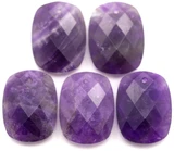1pc Approx. 20x15mm Amethyst Top-Drilled Faceted Tab Pendant