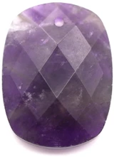 1pc Approx. 20x15mm Amethyst Top-Drilled Faceted Tab Pendant