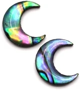 2pc 11x10mm Abalone (Assembled) Shell Crescent Cabochons