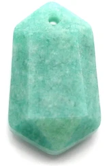 1pc 24x14mm Amazonite Top-Drilled Faceted Hexagonal Pendant (See Photos for Variation)