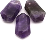 1pc 24x14mm Amethyst Top-Drilled Faceted Hexagonal Pendant
