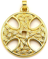 30x27mm Brass Celtic Cross Pendant, Gold