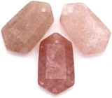 1pc 24x14mm Strawberry Quartz Top-Drilled Faceted Hexagonal Pendant