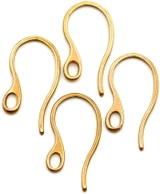 4pc (2 Pair) 22x12mm Stainless Steel Hook Earwires, Rose Gold