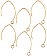 6pc (3 Pair) 28x17mm Stainless Steel Marquise V-Shaped Earwire w/Open Loop, Rose Gold