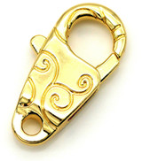 24x13mm Jumbo Vine-Detail Lobster Claw Clasp, Light Gold