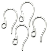 4pc (2 Pair) 22x11mm Stainless Steel Rounded Earwire w/Closed Loop