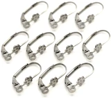10pc (5 Pair) 19x10mm Stainless Steel Leverback Earwire w/5mm Flower Accent