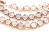 Approx. 12" Strand 8x5mm Crystal Coin Beads, Lilac (See Photos for Variation)
