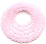 Approx. 15.5" Strand 3mm Crystal Faceted Bicone Beads, Matte Pink
