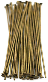 10-Gram Pack of 50mm 20-Gauge Head Pins, Antique Bronze