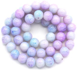 Approx. 14.5" 8mm Crackle Glass Round Beads, Lavender Skies