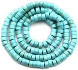 Approx. 15" 5x3mm Turquoise Howlite (Dyed) Heishe Beads