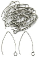 20pc (10 Pair) 28mm Stainless Steel Marquise V-Shaped Earwire w/Open Loop