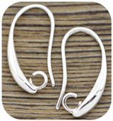 2pc (1 Pair) 19x10mm Sterling Silver-Plated Brass Hook Earwires w/Open Loop