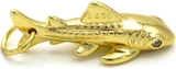 15x6mm 18k Gold-Plated Brass & Cubic Zirconia Shark Charm
