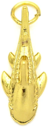 15x6mm 18k Gold-Plated Brass & Cubic Zirconia Shark Charm