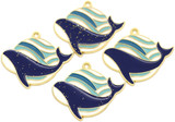 2pc 25x31mm Enameled Whale Charms, Light Gold (See Photos for Variation)