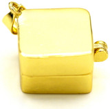 27x13mm 18k Gold-Plated Brass & Cubic Zirconia Ring-Box Pendant