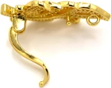 30x13mm 18k Gold-Plated Brass & Cubic Zirconia Twister Leaf Clasp