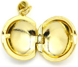 18x15mm Enameled Brass Floral Round Locket Pendant, Blue Multi/Gold