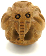 1pc Approx. 15mm Carved Peach Pit Elephant Bead