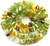 Approx. 12" Strand 6x4mm Crystal Faceted Triangle Beads, Citrus Mix