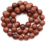 Approx. 14.5" Strand 8mm Goldstone (Man-Made) Round Beads