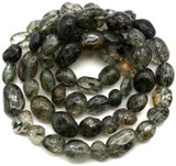 Approx. 15" Strand 5-10mm Green Ghost Quartz Tumbled Nugget Beads