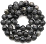 Approx. 15" Strand 8mm Larvikite Semi-Round Beads