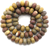 Approx. 15" Strand 8x5mm Picasso Jasper Matte Rondelle Beads