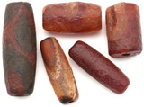 RANDOM PICK: 1pc Approx. 20-40mm Red Agate (Dyed/Heated) Matte Barrel or Cylinder Bead