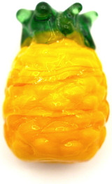 Approx. 22x14mm Lampwork Glass Pineapple Bead, Golden Yellow & Green