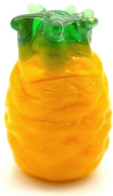 Approx. 22x14mm Lampwork Glass Pineapple Bead, Golden Yellow & Green