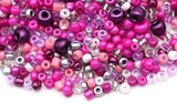 Approx. 17-Gram Bag of 2-4mm Glass Multi-Color Seed Beads, Magenta Mix