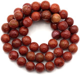 Approx. 15" Strand 8mm Sea Bamboo Coral (Dyed) Irregular Round Beads, Red