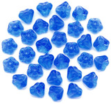 Approx. 5-Gram Bag (About 25pc) of 6x4mm Czech Pressed Glass Baby Bell Flower Beads, Transparent Sapphire