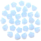 Approx. 5-Gram Bag (About 25pc) of 6x4mm Czech Pressed Glass Baby Bell Flower Beads, Sky Blue Opal