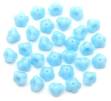 Approx. 5-Gram Bag (About 25pc) of 6x4mm Czech Pressed Glass Baby Bell Flower Beads, Opaque Sky Blue