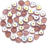 Approx. 5-Gram Bag (About 38pc) of 3x6mm Czech Pressed Glass Triangle Nugget Beads, Matte Amethyst AB