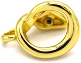 20x14mm Brass & Cubic Zirconia Coiled Snake Charm, Gold