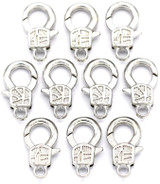 10pc 17x9mm Lobster Claw Clasps, Silver