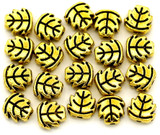 20pc 7mm Leaf Spacer Beads, Antique Gold
