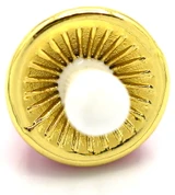 16x12mm Enameled Brass Mushroom Pendant, Gold/White/Yellow