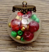 30x25mm Glass Globe Pendant, Antique Bronze