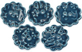 1pc 31mm Porcelain Winter Scene 2-Hole Button, White w/Navy