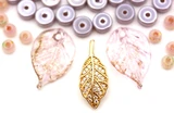 Autumn Sunrise Lampwork Glass & Brass Leaf Mini Bundle