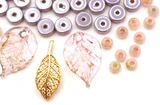 Autumn Sunrise Lampwork Glass & Brass Leaf Mini Bundle