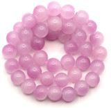 Approx. 14.5" Strand 8mm Glass UV Reactive Round Beads, White/Orchid (Color Changing)