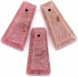 Approx. 25x13mm Pink Rhodonite Trapezoid Pendant